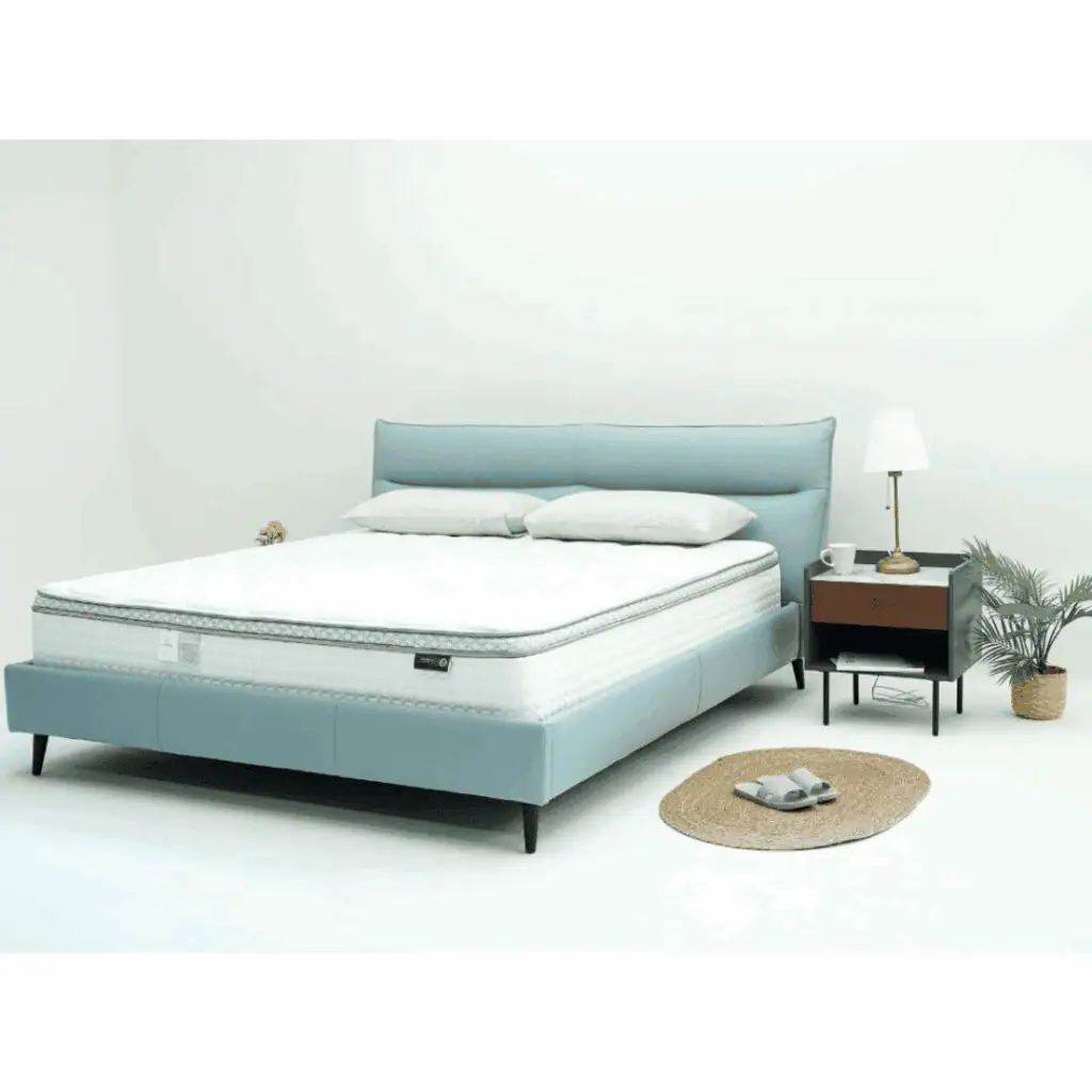 沃荷全牛皮床台，時尚現代風格床架